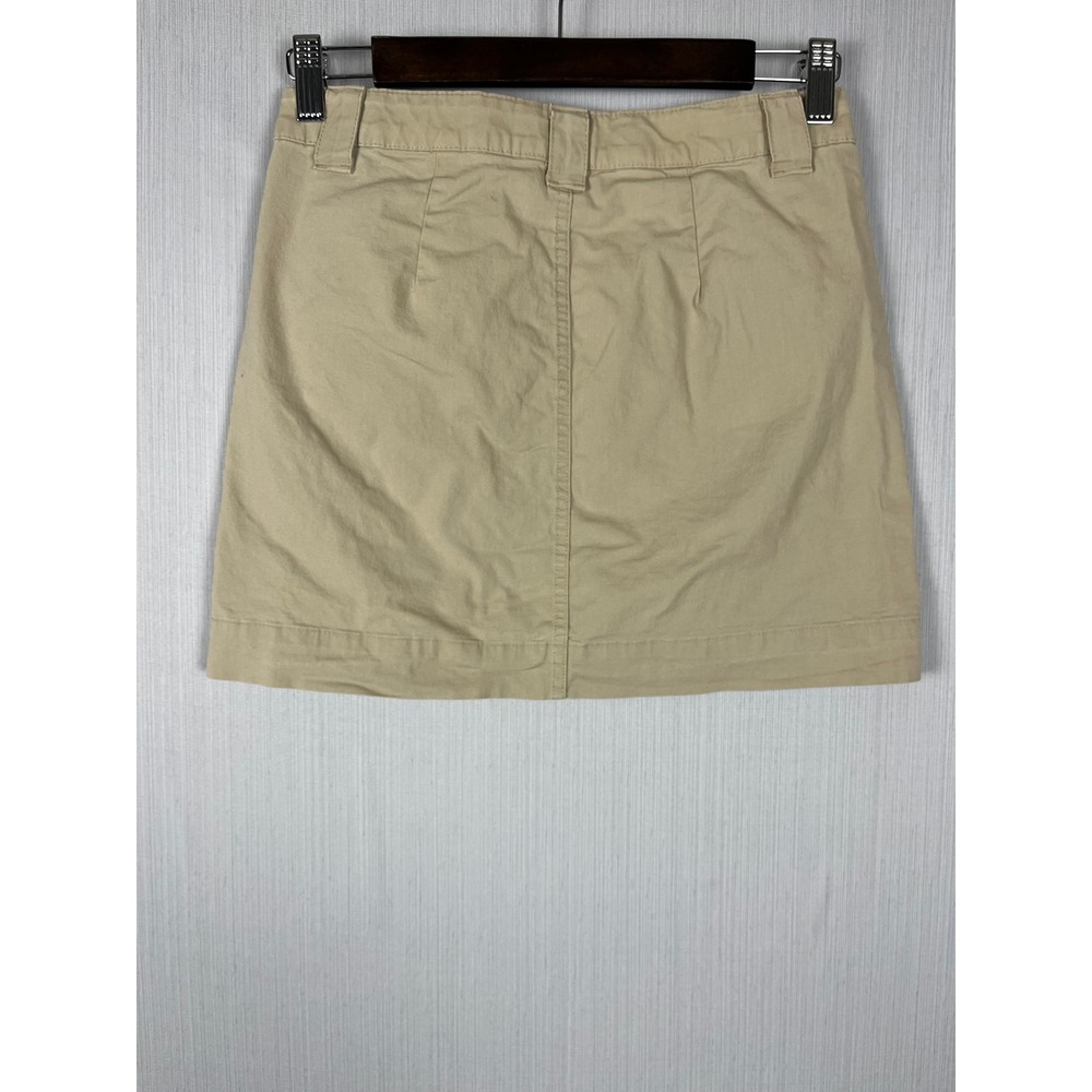 Wild Fable Khaki Mini Skirt Womens 00 Tan Chino Utility Preppy Academia Stretch - Picture 4 of 7